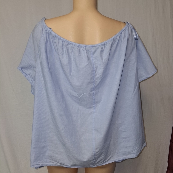 Lane Bryant Light Blue Embroidered Blouse Women Size 22/24 - Picture 13 of 16